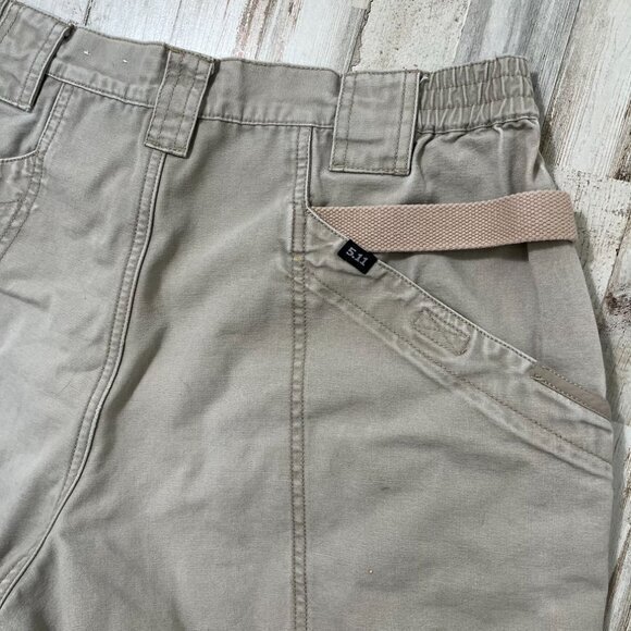 5.11 Tactical Cream Khaki Cargo‎ Shorts Utility Mens Womens Size 34 - Picture 4 of 4